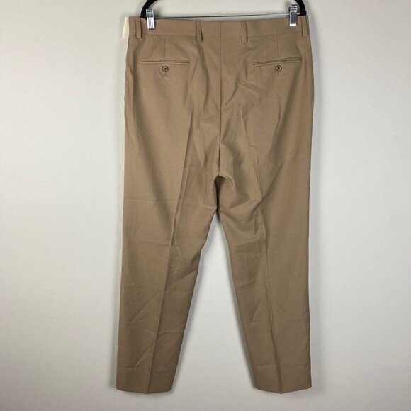 Pronto Uomo Slim Dress Pants Beige Polyester Blend Size 36x32 - Picture 6 of 9
